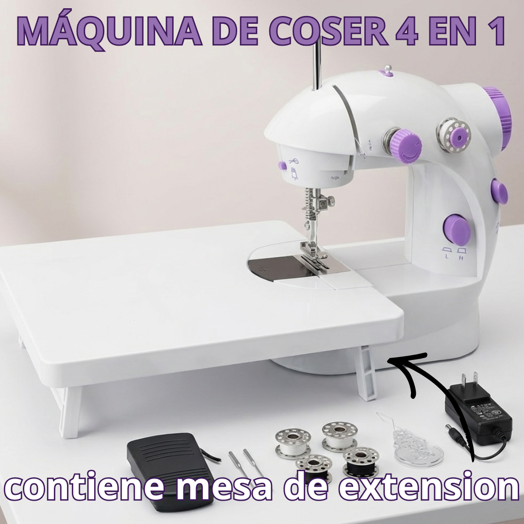 Maquina de Coser - 12 Puntadas Con Tabla 4 en 1 + Kit Costura